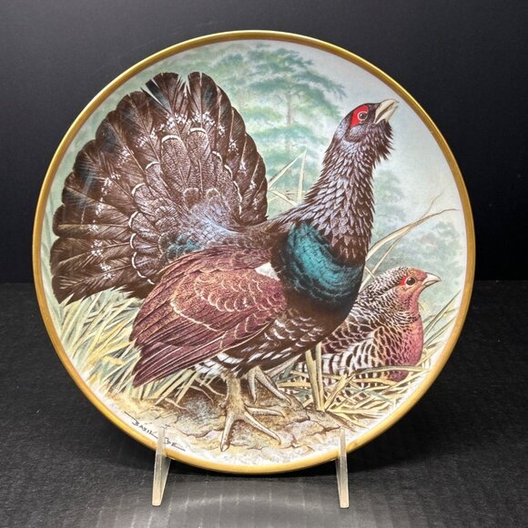Vintage Franklin Porcelain Capercaillie Collectible Plate Gamebirds Of The World - Picture 1 of 7